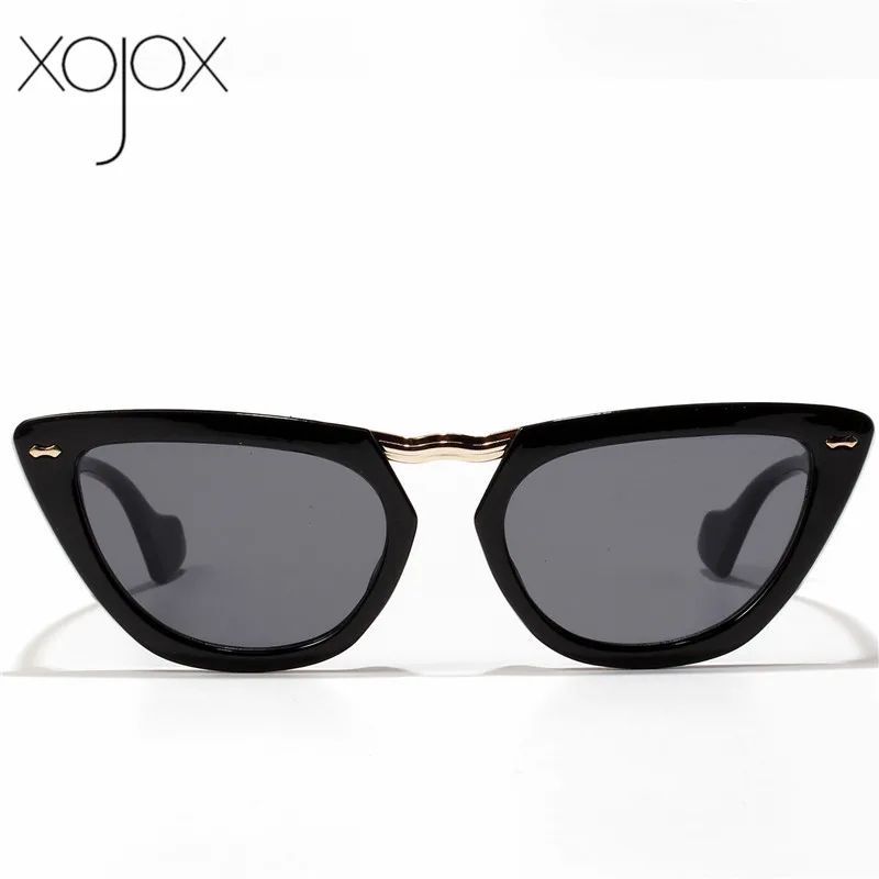XojoX Cat Eye Solbriller Kvinder Luksus Brand Designer Vintage Lille Sol Briller Til Mænd i Klassisk Sort Gul Brillerne UV400
