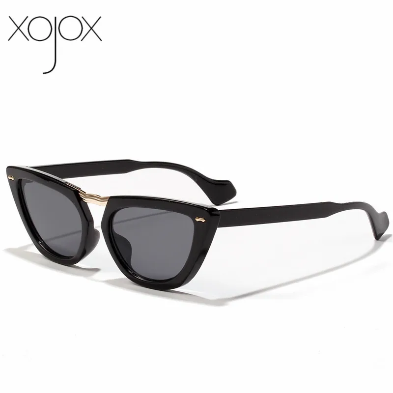 XojoX Cat Eye Solbriller Kvinder Luksus Brand Designer Vintage Lille Sol Briller Til Mænd i Klassisk Sort Gul Brillerne UV400