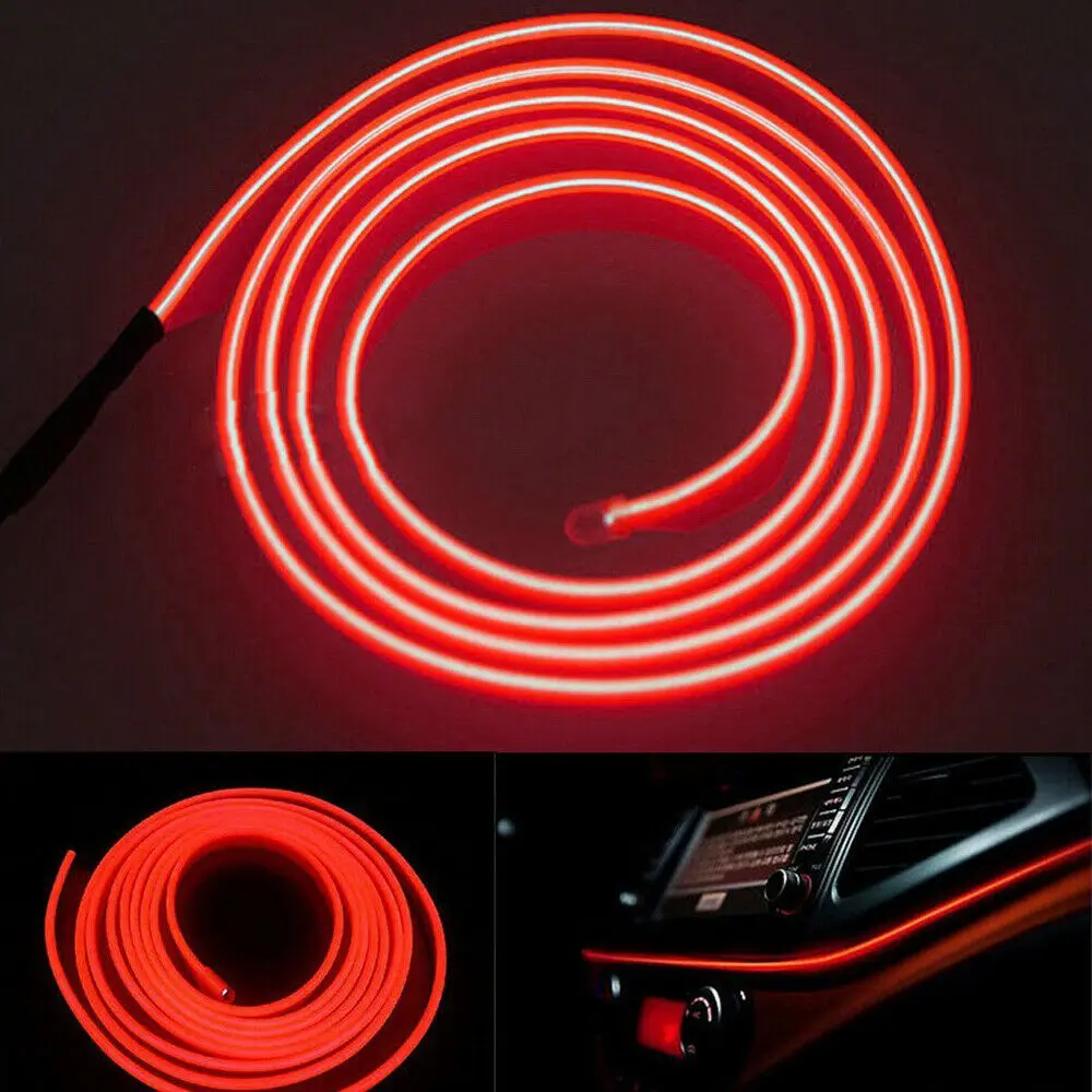 260k12 V Røde LED Bil Interiør Atmosfære Wire Strip Light Bil Tilbehør Til Bmwe60 Bmwe90golf 4