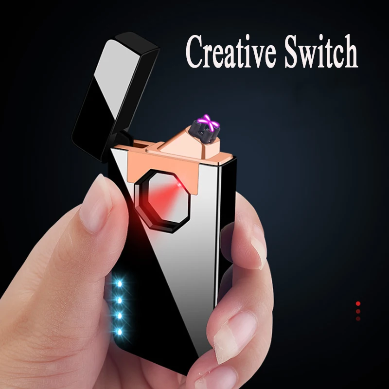 Zink Legering Induktion Elektrisk Lighter Gaver Til Mænd USB-Genopladelige Cool Flamel Lettere Dropship Leverandører Rygning Tilbehør