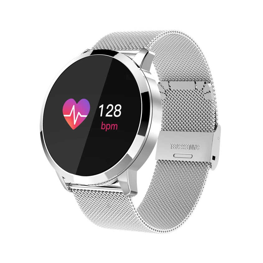 Smart Ur Oled Smartwatch Feminin Mode Fitness Tracker Pink Q8 Plus Armbånd Elektroniske Liv Vandtæt Alle Kompatible 240