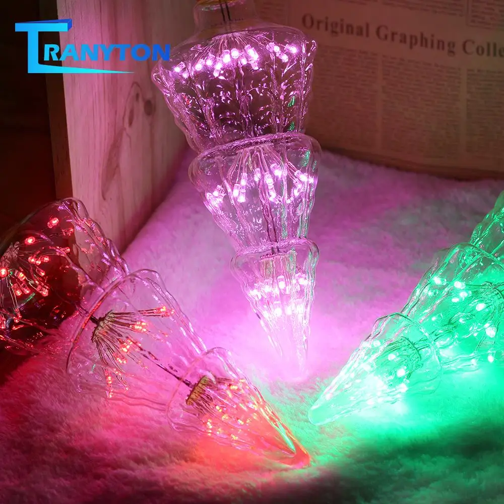 E27 3D-Pære 220V LED Farverige Lys Jul Dekoration 7 Farver Ferie Lampe juletræ Stjerneklar Drømmende Glødelamper Pære