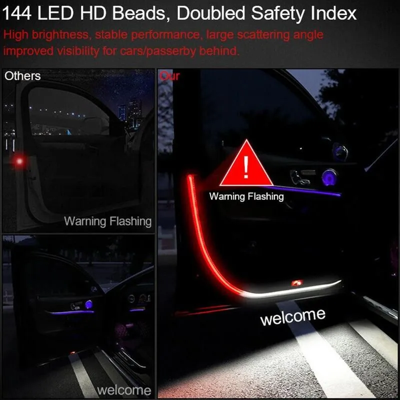 Bil Døren Anti-kollision Advarsel lysbånd Vandtæt Dør Auto Styling Side Bil Dekorative Lys Atmosfære Lampe Univers G5I9