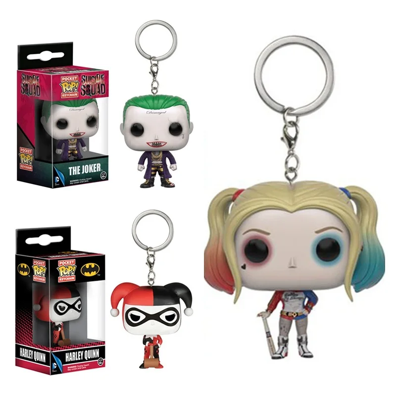 DC Comics Selvmord Trup Harley Quinn Jokeren Lomme Pop Nøglering Tilbehør Mini tal model toy gaver Samling