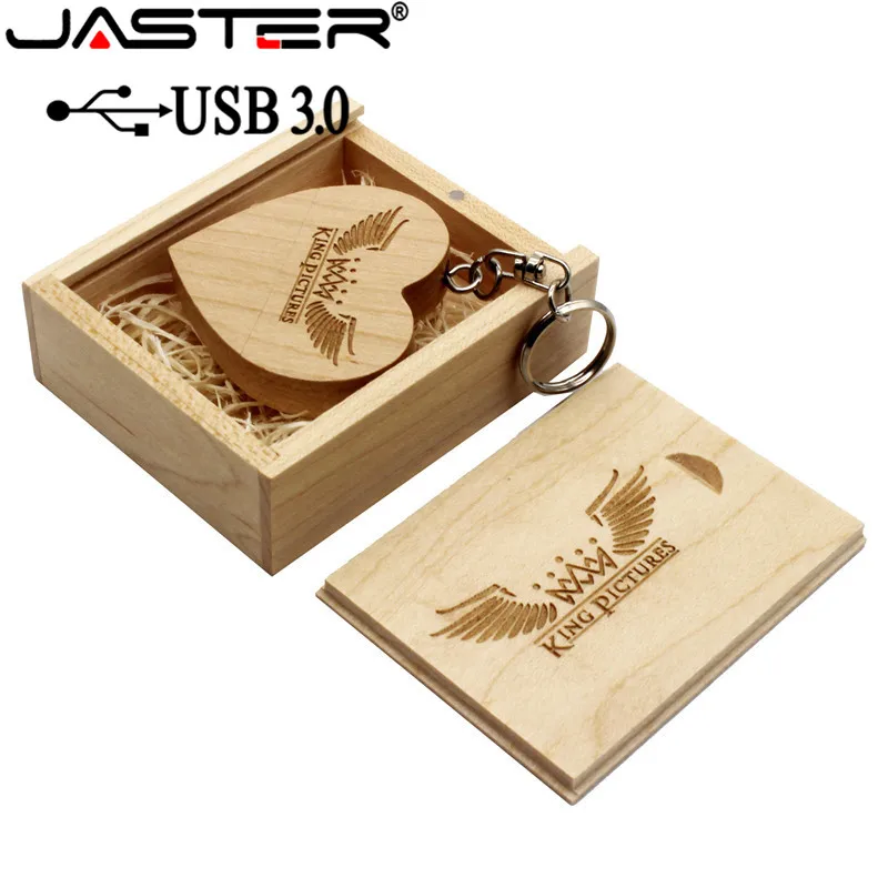 JASTER USB 3.0 med max træ-kærlighed hjerte model usb-flashdrev memory Stick 64 GB 16 GB 32 GB 4 GB bryllup gaver gratis brugerdefinerede logo