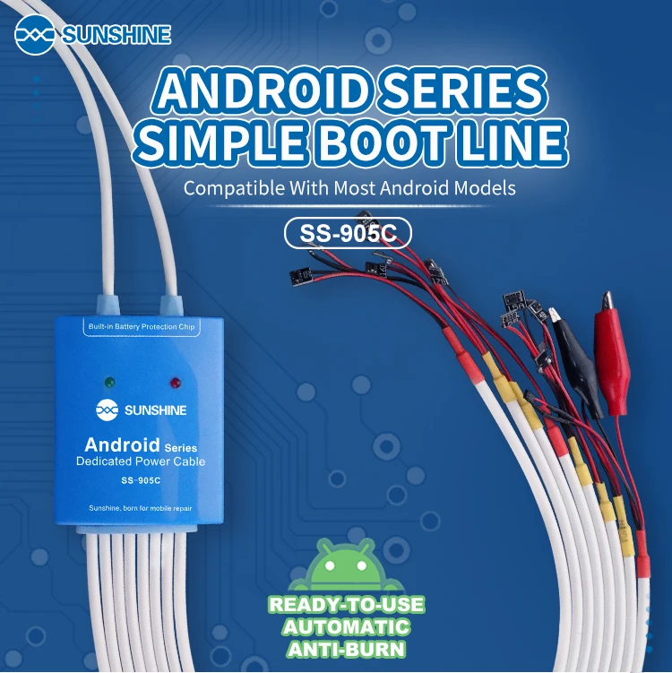 SS-905C Android En Boot-Knappen For Samsung, Huawei Xiaomi og andre helt smart telefon DC Strømforsyning Aktuelle Test-Kabel