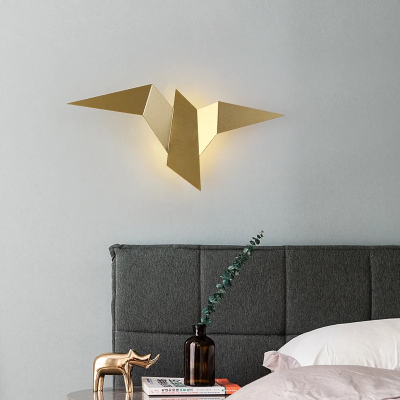 Væglampe Kreative Design Hjørne Væg Sconces lamper LED Strygejern Art Dekoration Fleksible væglampe Soveværelse Bird Lampe