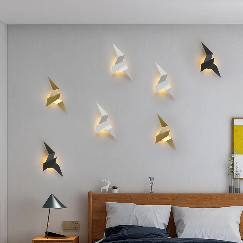 Væglampe Kreative Design Hjørne Væg Sconces lamper LED Strygejern Art Dekoration Fleksible væglampe Soveværelse Bird Lampe