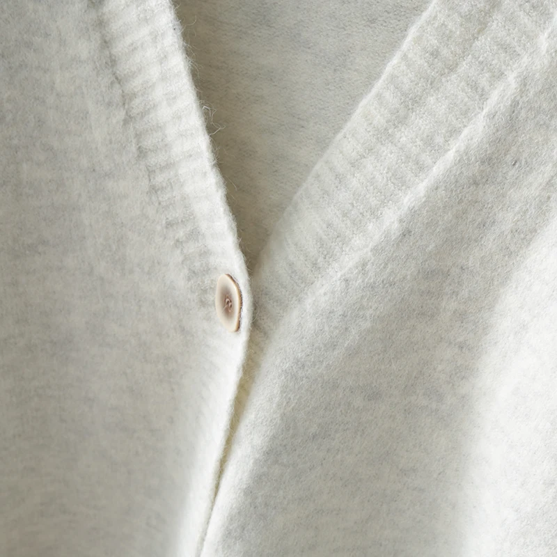 Kvinder Cardigan Sweater 2020 Efterår og Vinter V hals Solid Løs Strik Enkelt Breasted Casual Strik Cardigan Outwear