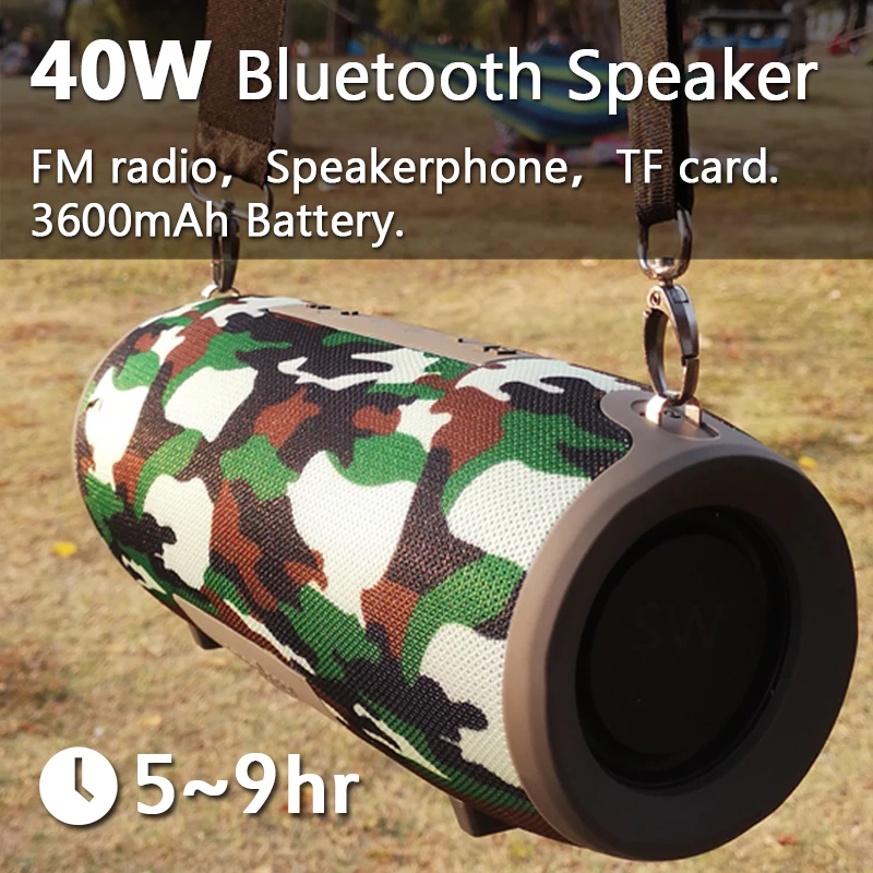 High Power 40W Udendørs Bærbare Trådløse Bluetooth Højttaler Kolonne Subwoofer Music Center Ghettoblaster 3D Stereo Soundbox FM/TF/AUX