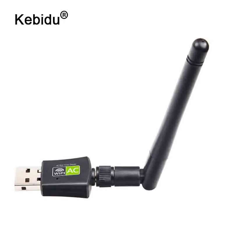 Kebidu Network Cards Driver Wifi-Adapter USB Dual Band 600Mbps 5/2.4 Ghz LAN-Antenne til Wifi-Dongle til Win 7 8 10 RTL8811AU