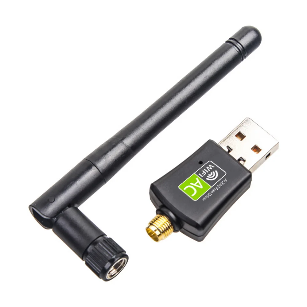 Kebidu Network Cards Driver Wifi-Adapter USB Dual Band 600Mbps 5/2.4 Ghz LAN-Antenne til Wifi-Dongle til Win 7 8 10 RTL8811AU