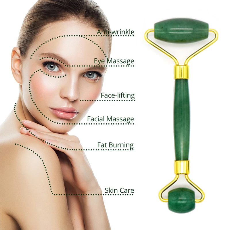 Aventurin Roller Slankende Ansigt Massageapparat Løfte Værktøj Naturlige Jade Eye Mask Sten Jade-Valsepakken Facial Massage Roller Eye Care