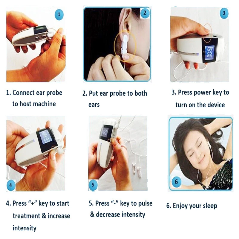 Elektronisk Sleep Aid Maskine, Søvnløshed Fysioterapi Tiere Terapi Ingen Søvn, Angst, Depression Cranial Elektroterapi Stimulator
