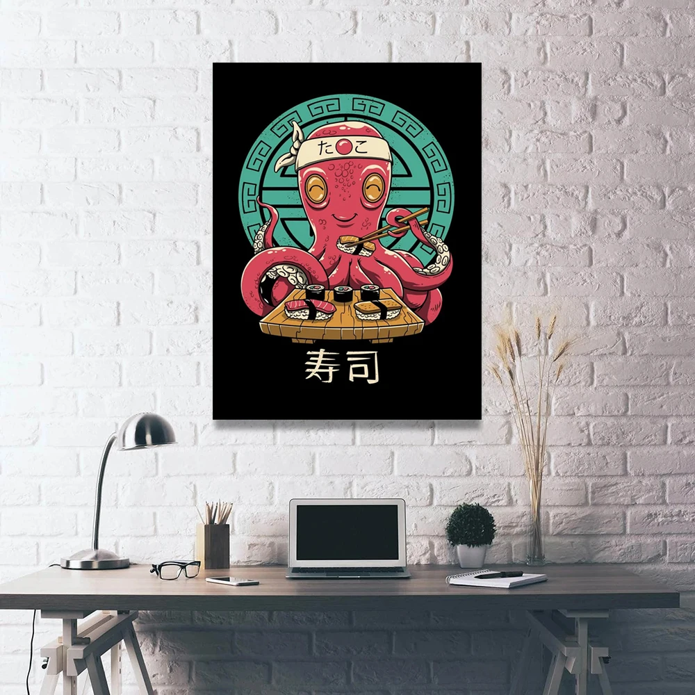 Modulære Plakat Moderne HD-Japansk Sushi Trykt Væg Kunst, Lærred Blæksprutte Billede Malerier Hjem Decor Ingen Ramme til stuen