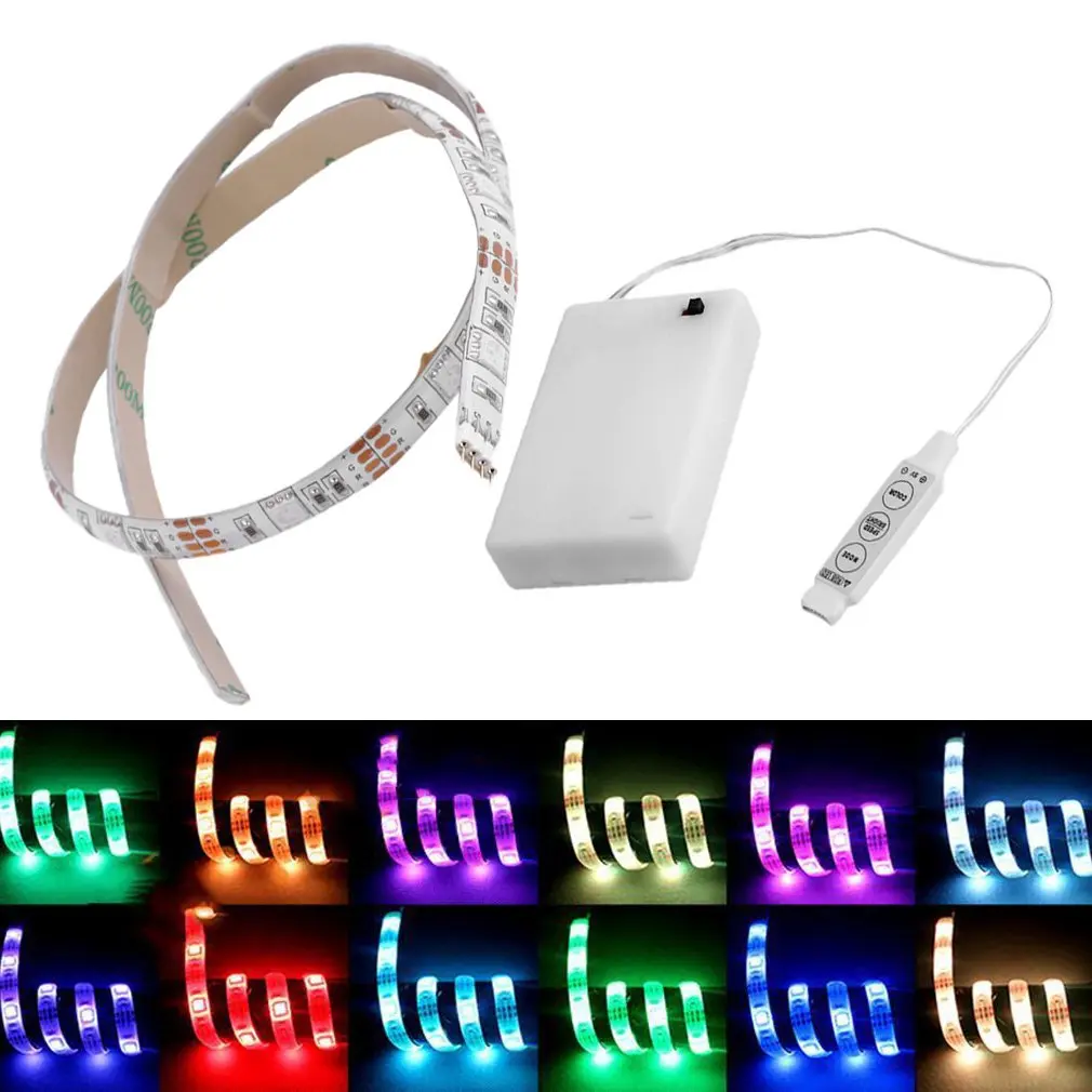 2017 LED Strip Light Vandtæt IP65 2m/1,5 m/1m/0,5 m 5050 SMD RGB/Varme/Køle LED Fleksibel Strip Tape String Lampe med Batteri Box