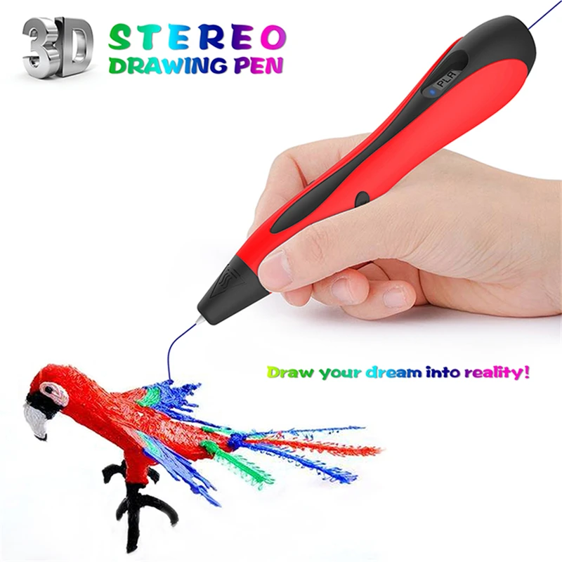3D-Pen Med en PLA Filament 3D-Print Pen Støtte ABS og PLA Creative Toy Gave Til Børn, Design, Tegning Pen Med LCD-Skærm