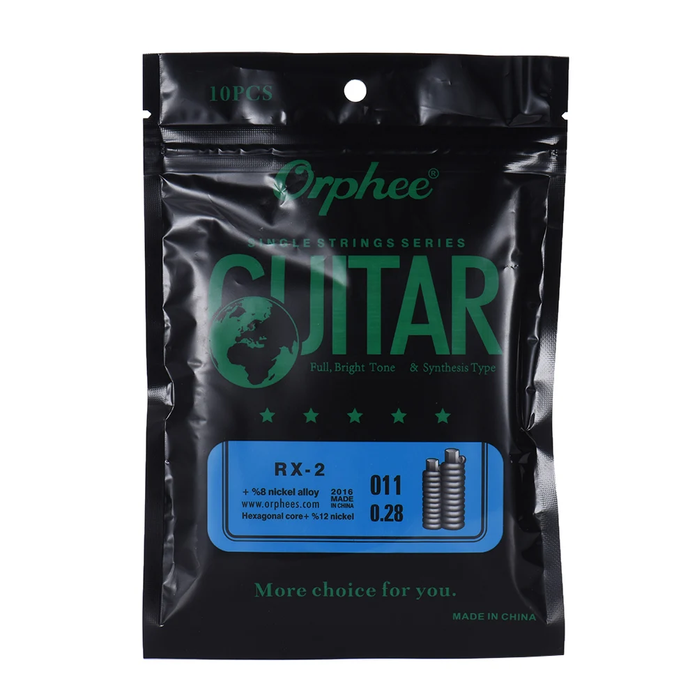 Orphee RX-1 Single String Erstatning for El-Guitar 1st E-Strengen (.009) 10-Pack Nikkel Legering Super Let Spænding