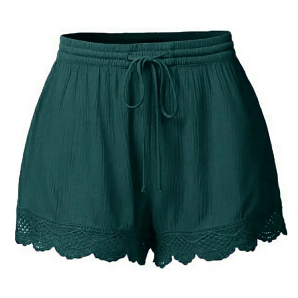 Højtaljede Solid Snor Lace Shorts Sommer Strand Casual Streetwear af Høj Kvalitet Bermuda Shorts Hjem Afslappet Ferie Shorts