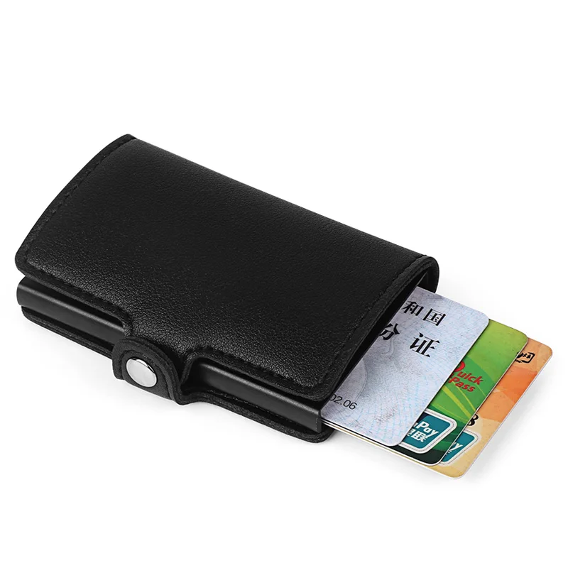 PRAETOR Tegnebog Mand Rfid-Wallet Kvinder Smart visitkort Holder Haspe Aluminium Metal Credit Business Mini-Card Wallet-C0408