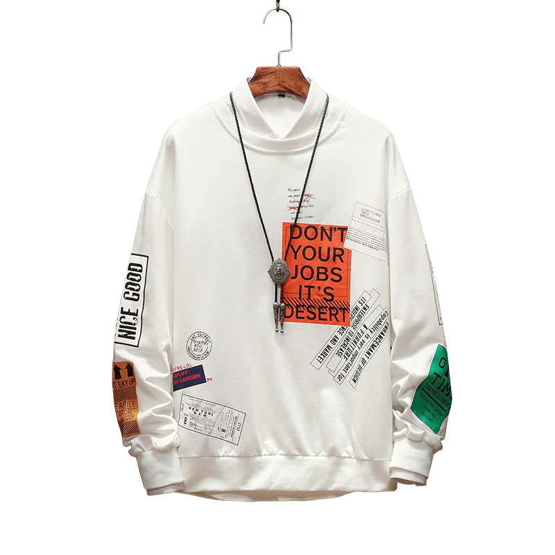 Print hættetrøjer brev Overdimensionerede Pullover, Sweatshirts og Hættetrøjer Mænd Harajuku-Hiphop-Hipster Streetwear Hoodie Toppe