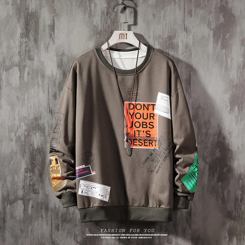 Print hættetrøjer brev Overdimensionerede Pullover, Sweatshirts og Hættetrøjer Mænd Harajuku-Hiphop-Hipster Streetwear Hoodie Toppe