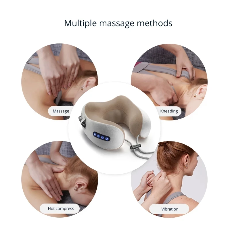 El-Hals Massageapparat U-formet Pude Multifunktionelle Bærbare Skulder Livmoderhalskræft Massageapparat Udendørs Hjem Bil Afslappende Massage
