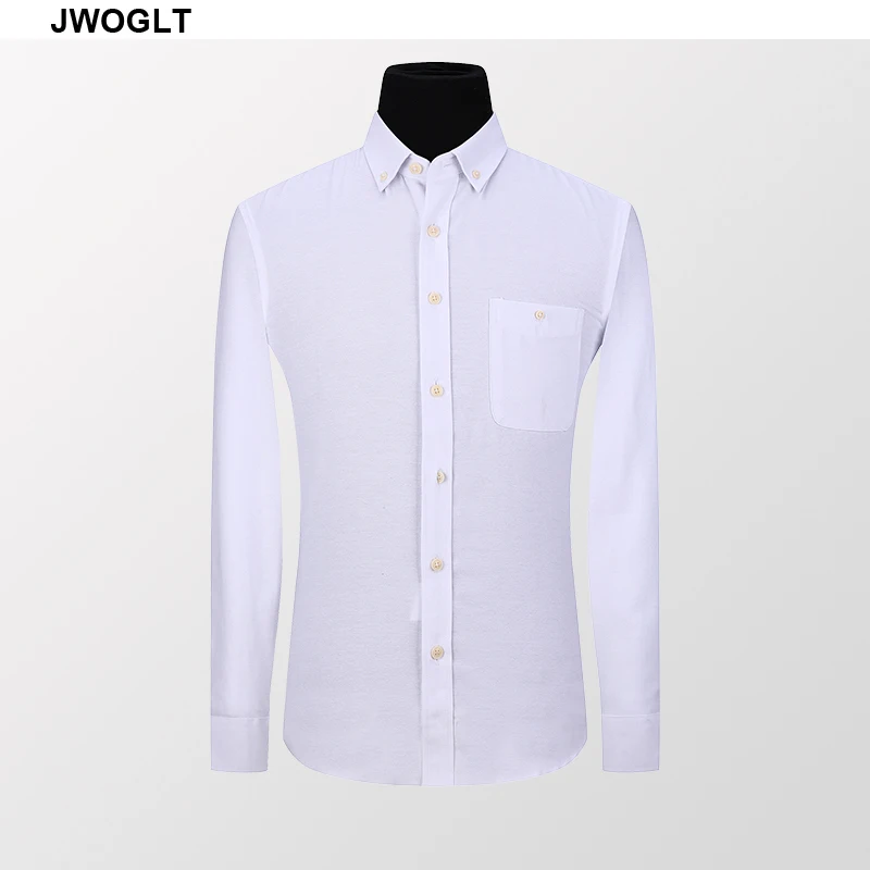 Ny Mode Mænds langærmet Oxford Shirt Front Venstre brystlomme Slim Fit-Knap-Down Krave Sociale Hvidt Arbejde Shirts