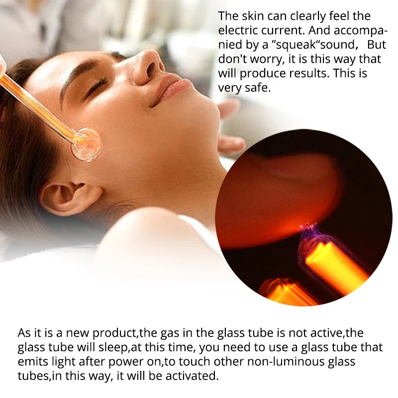 DARSONVAL Bærbare Elektrode Høj Frekvens Acne Spot Remover Ansigtet hudpleje Massageapparat Til Ansigt Skønhed Enhed Spa-Salon Hjem