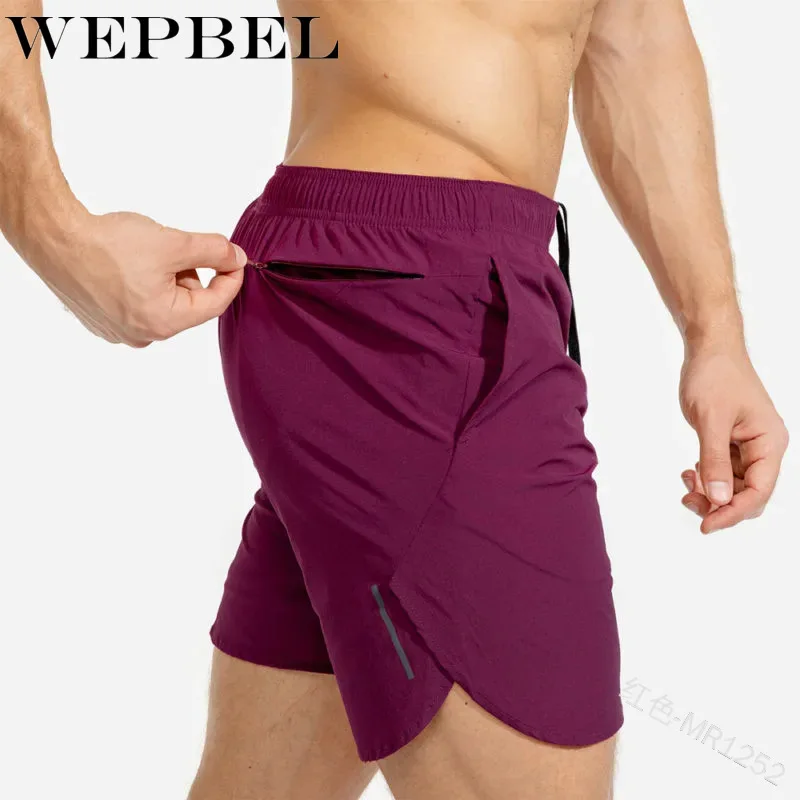 WEPBEL Sommer Shorts Mænd Sports Shorts Fitness Træning Linning Tynde Shorts med Lomme