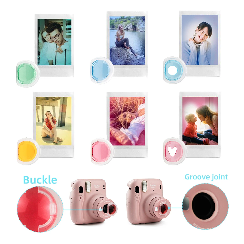 CAIUL Accessorie til Fujifilm Instax Mini-11 Instant Film Kamera bundt i prisen mini kamera sag og mere-Lilla pink clouds