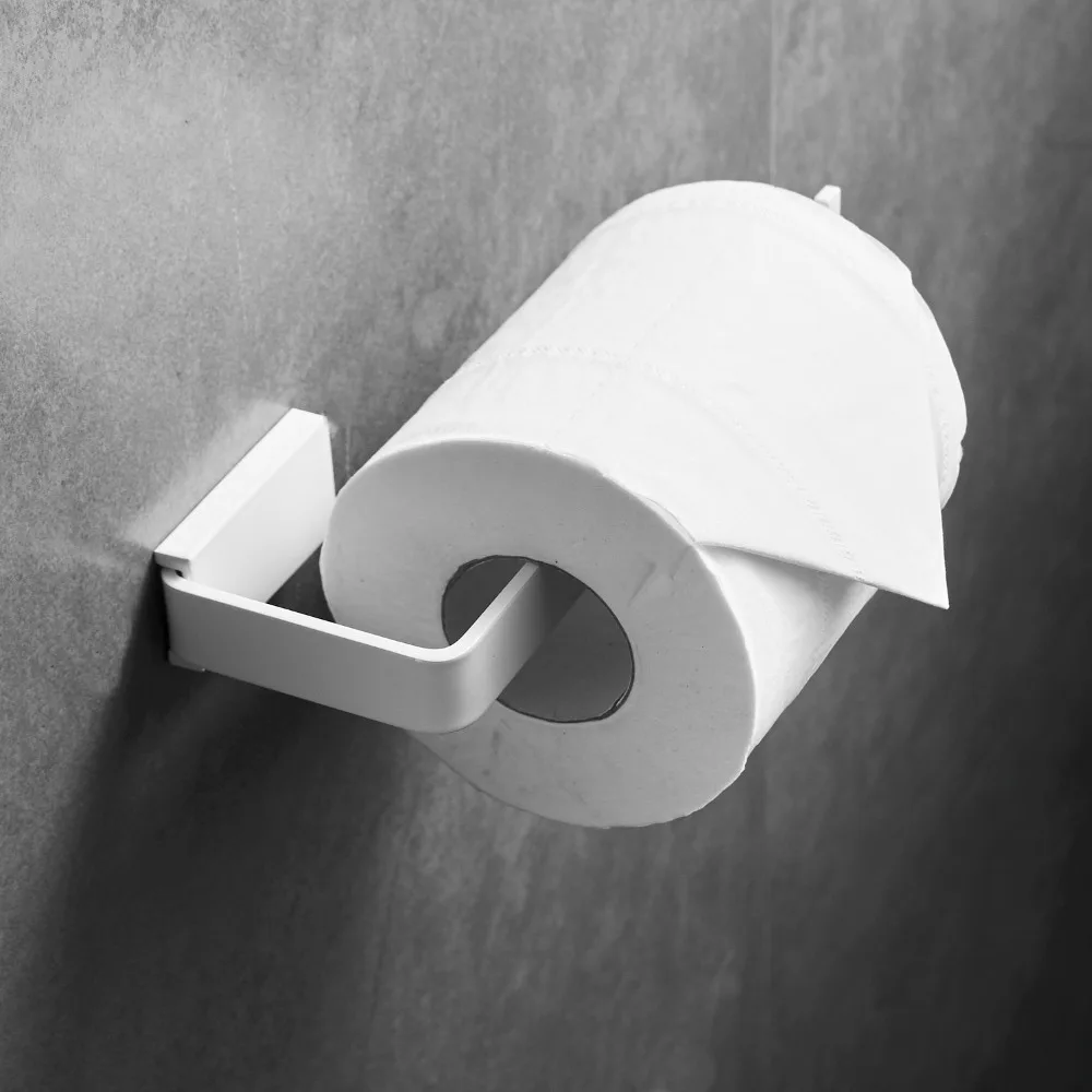 Toiletpapirholder Badeværelse Papir Væv Holder Hvid Maleri SUS304 Rustfrit Stål, Badeværelse Accesseries Rulle Papir Indehavere