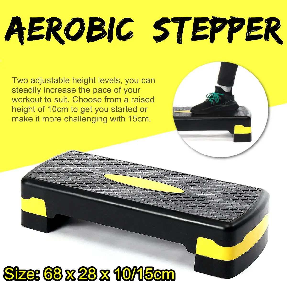 Trænings-og Aerobic-Skridt, Justerbar, Non-slip Cardio Yoga Pedal Stepper Fitness Træning, Motion Fitness Aerob Trin Udstyr 100KG
