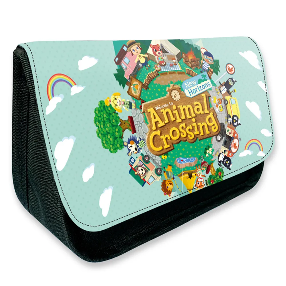 Animal Crossing Tegnebog Mønt Pung Stor penalhus Dobbelt-lynlås Papirvarer Sag Bag Make-up Taske