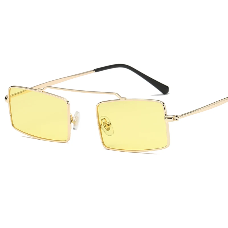Lille Rektangel Solbriller Kvinder Brand Designer Mænd Metal Ramme Sol Briller Vintage Lille Brillerne UV400