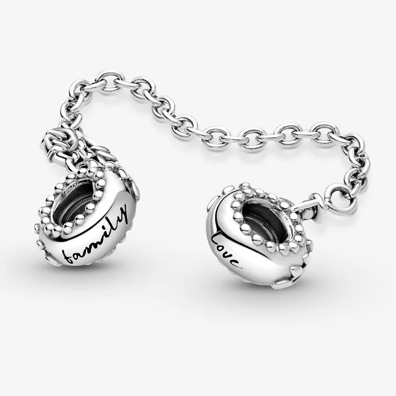 Klassisk 2021 Nye 925 Sterling Sølv Perler Hjertet stamtræ Kæde Charms Passer Oprindelige Pandora Armbånd Kvinder DIY Smykker