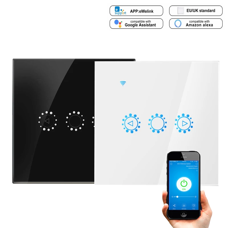 Ewelink APP til EU/UK smart WiFi Lysdæmper Trådløs Fjernbetjening Touch Lysdæmper Skifte Arbejde Med Google Startside Alexa