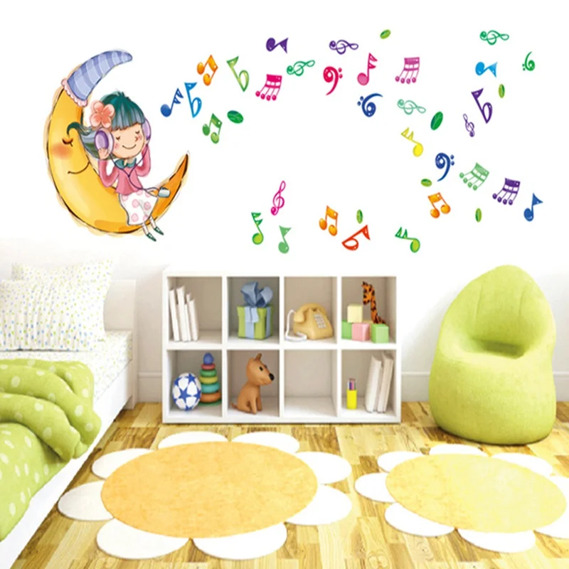 Månen Mærkat, Månen, Stjerner, Børnehave Wall Stickers Til Børn Værelses Hjem Indretning Månen Vinyl Kids Room Decal Baby Værelse Børnehave Indretning