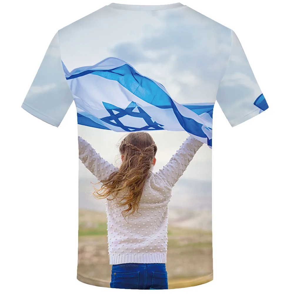 3d-Tshirt Israels Flag, T-shirt Mænd Karakter Animationsfilm Tøj Israel T-shirts 3d Harajuku-Shirt Print Abstrakte Casual t-shirts
