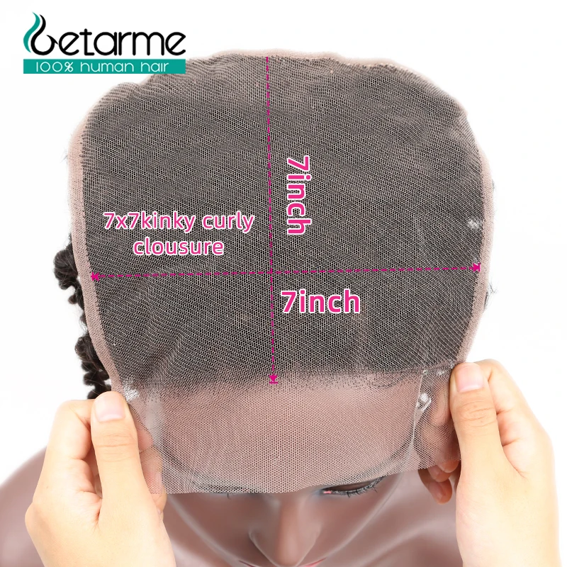 Getarme Hår 7x7 Lace Lukning Brasilianske Kinky Curly Lace Lukning 8-20 menneskehår Lukning Gratis Del Remy Hair Gratis Fragt