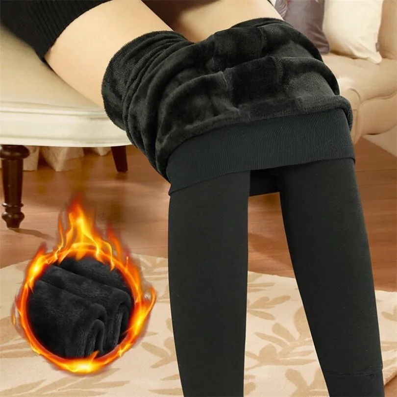 YGYEEG Høj Talje Kvinder ' s Winter Plus Cashmere Leggings Fashion Stor Størrelse Varme Elastisk Satin og Fløjl Vinter Tykke Slim Leggings 5XL