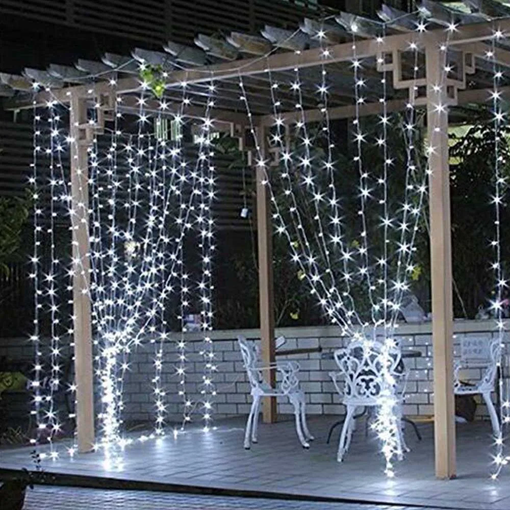 3x3 LED Icicle Fe Lys Stik EU Garland Gardin Led String Lampe Jul Udendørs/Indendørs Dekoration til Xmas Bryllup Hallowen