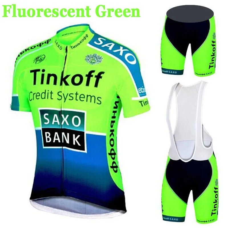 2020 Saxo Bank Tinkoff kortærmet Trøje Sæt Ropa Ciclismo Hombre MTB Cykling Tøj Åndbar Cykel bike Jersey