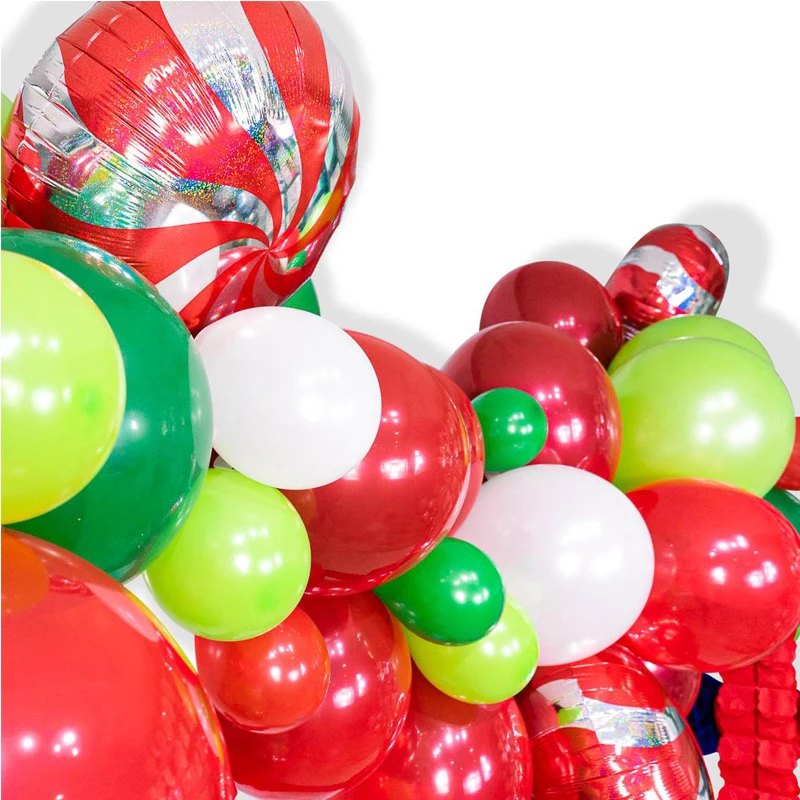 Julen 2020 98Pcs Ballon Guirlande-Arch Kit Grøn Rød Guld Latex Ballon Slik Santa Folie Ballon Sæt Xmas Indendørs i Hjemmet Indretning