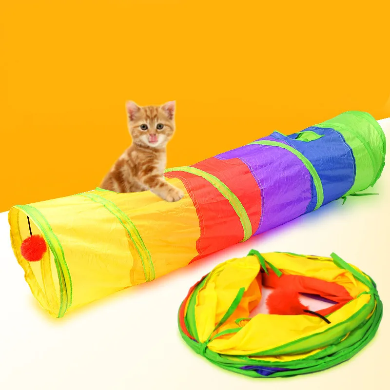 Praktiske Kat Tunnel Pet Rør Sammenklappelig Spille Toy Indendørs Udendørs Kitty Legetøj Hvalp til Puslespil, der Udøver Skjule Uddannelse og F