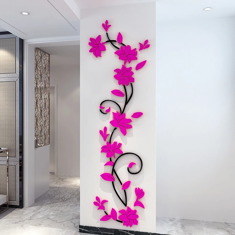 2018 DIY 3D Blomst, Træ, Akryl Væg Sticker Decals Home Decor Tapet Til Stuen, Soveværelset Væggen Dekoration Klistermærker, Plakat