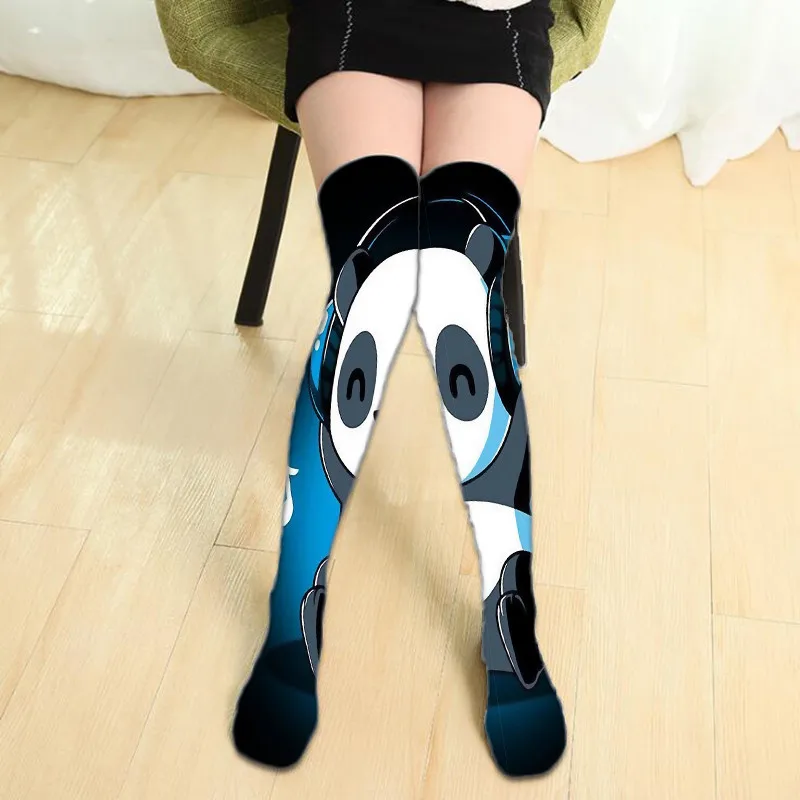 3D Printet Sommer Tynde Strømper Kawaii Pige Komfortable thigh high strømpe dejlig over knæet Sexet strømper 8SW24