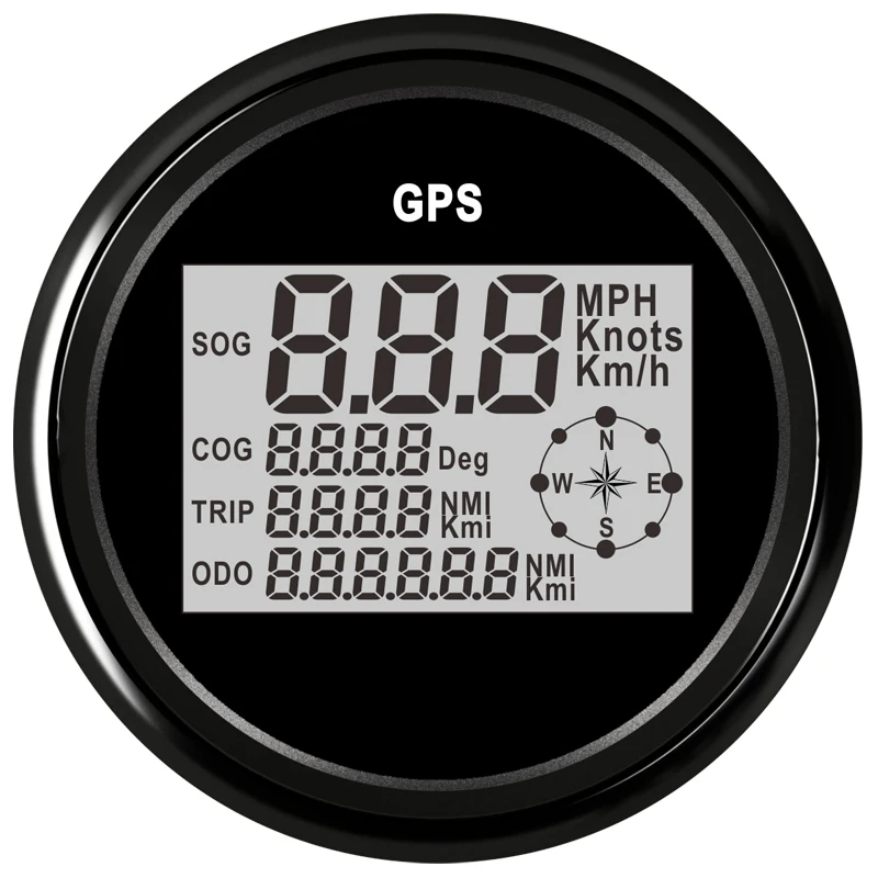 85mm Bil, Båd Digital GPS Speedometer Kilometertæller 0-999 knob km/h mph 12V/24V med Baggrundsbelysning for Motorcykel, Båd Fartøj, Køretøj