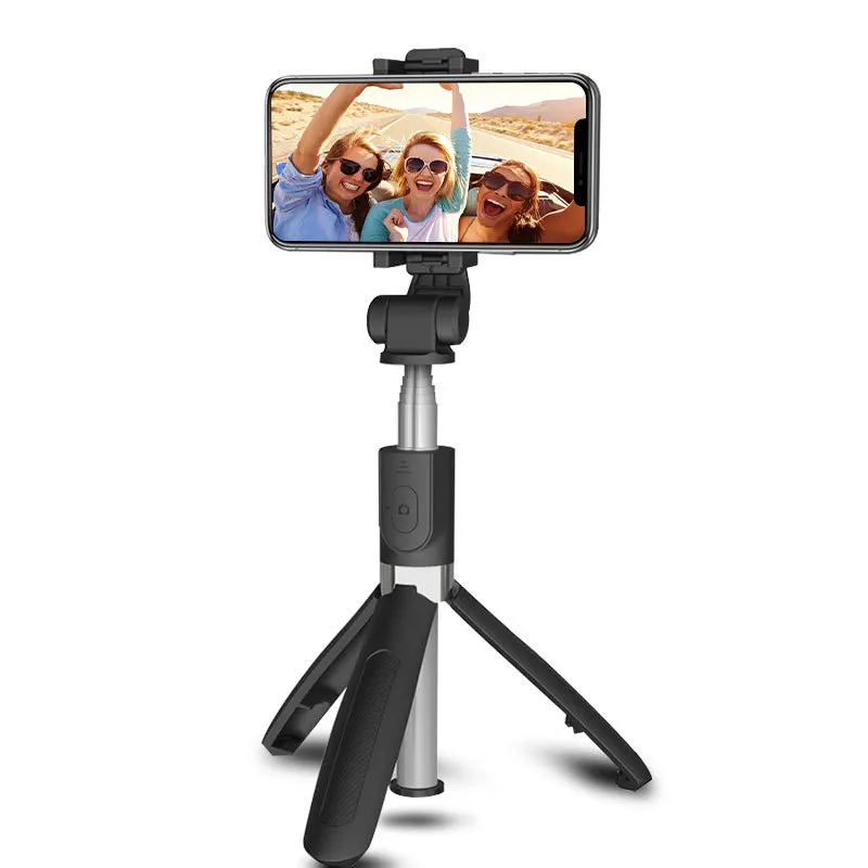 Nyt 3-I-1 Wireless Bluetooth Selfie Stick Udtrækkelige Håndholdte Monopod Sammenklappelig Mini Stativ med Lukkeren Fjernbetjening til iPhone