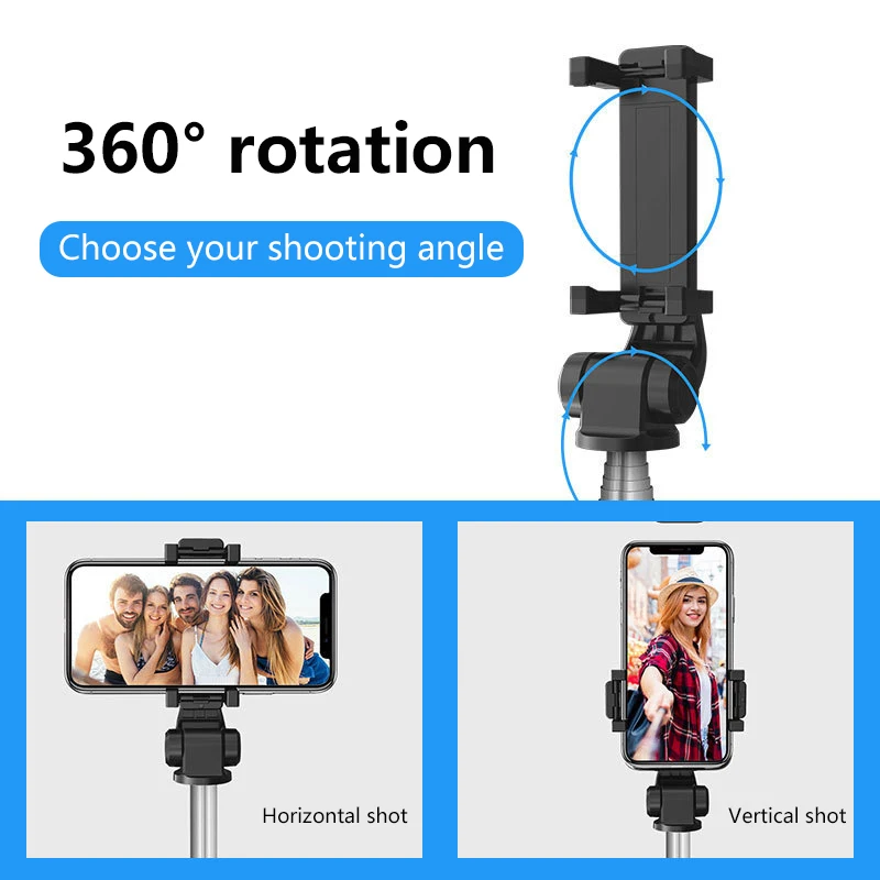Nyt 3-I-1 Wireless Bluetooth Selfie Stick Udtrækkelige Håndholdte Monopod Sammenklappelig Mini Stativ med Lukkeren Fjernbetjening til iPhone